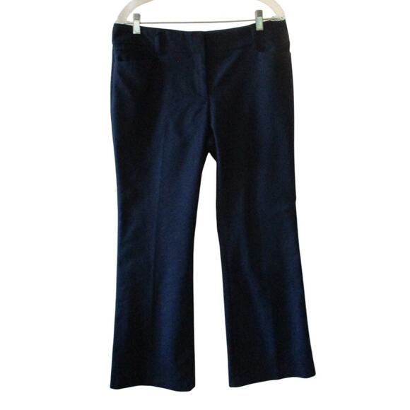 7th Avenue New York & Co. Women's Mid Rise Boot Cut Blue Zip Dress Pants Size 12 - Picture 1 of 10